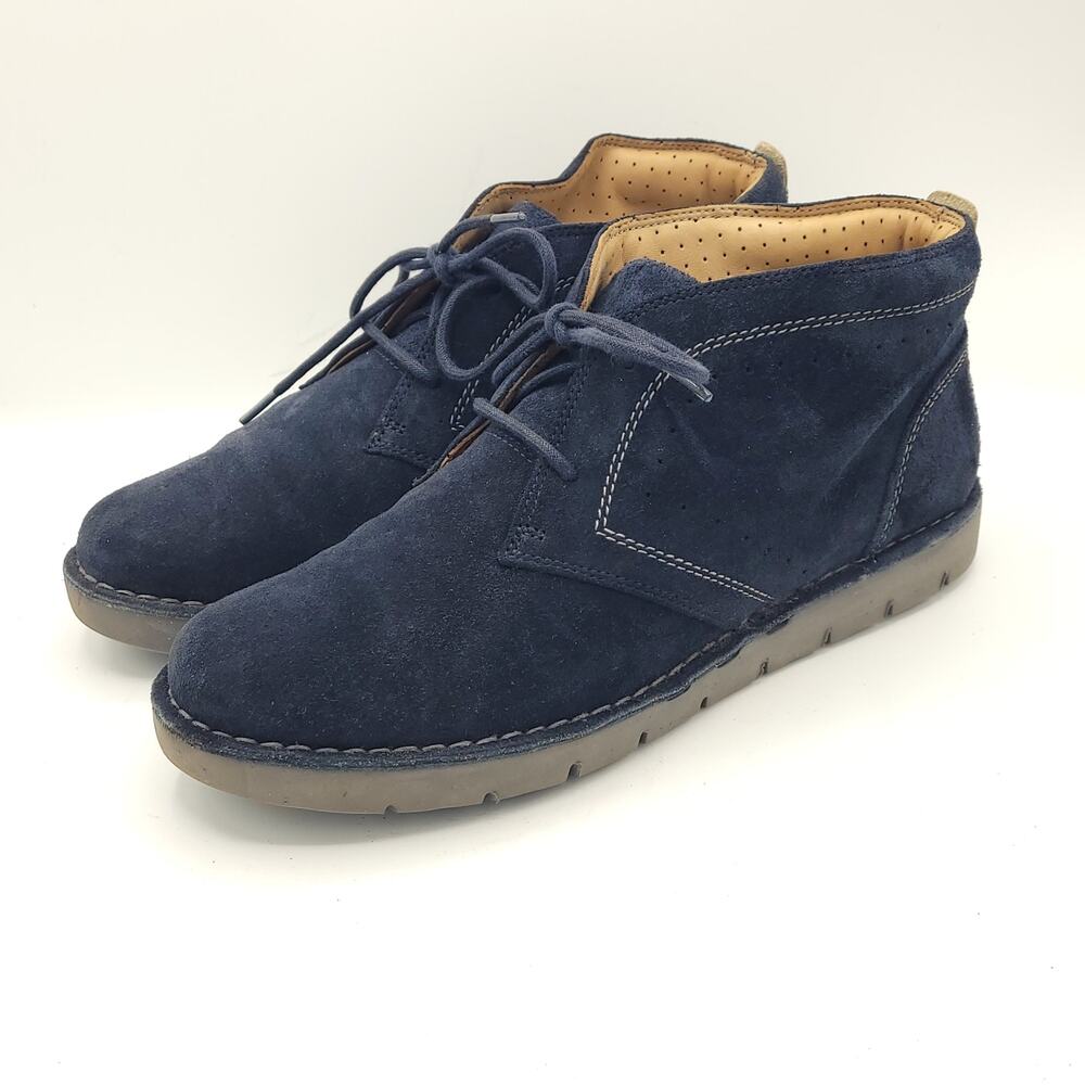 Clarks Chukka Bushacre 2 Boots Blue Suede Lace Up Ankle Top men's size 9.5